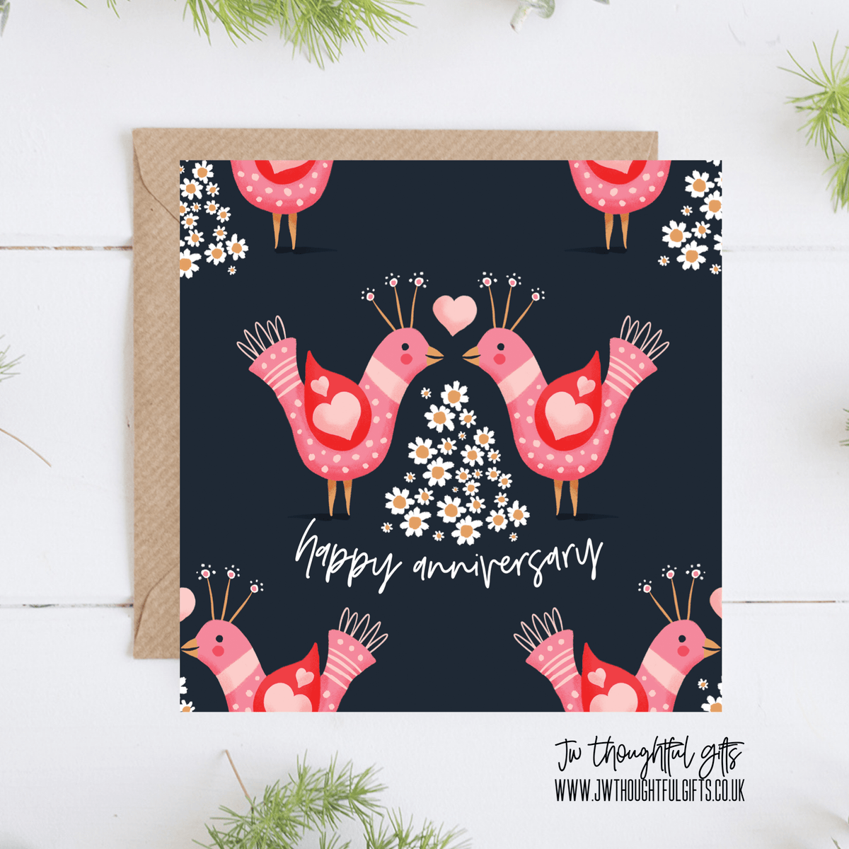 Happy Anniversary card, love birds card – JWThoughtfulGifts