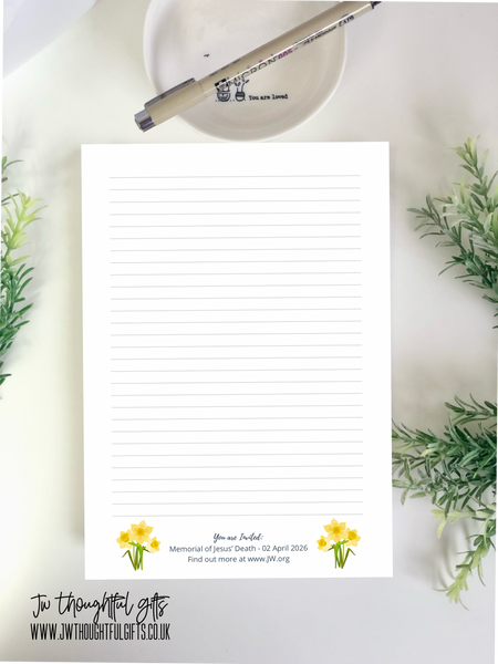 2026 Spring Memorial with A4 or A5 mix pack - JW Letter Writing Paper