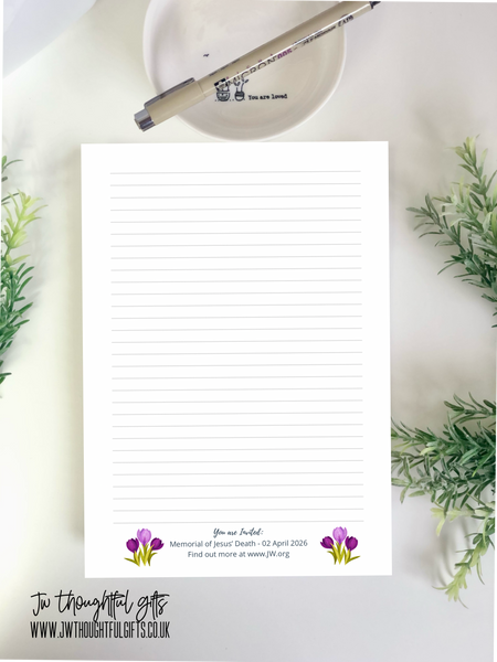 2026 Spring Memorial with A4 or A5 mix pack - JW Letter Writing Paper