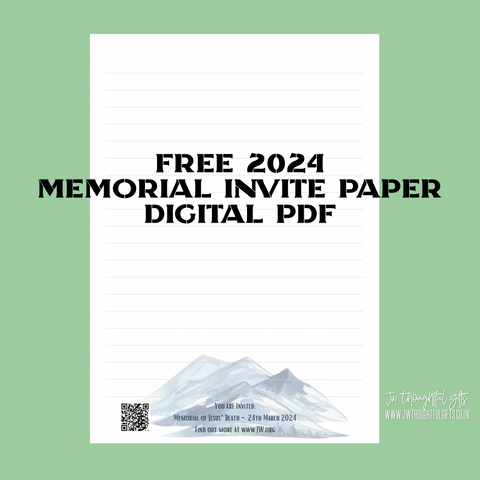 2024 Free Memorial Campaign Lined JW Letter Writing Paper A4 Printable, Instant Download