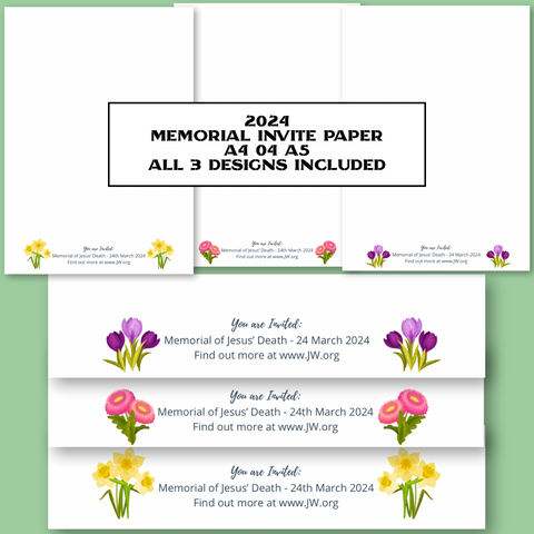 2024 Memorial spring flowers mix A4 pack - JW Letter Writing Paper