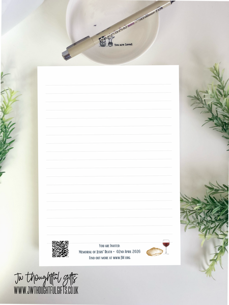2026 Memorial with QR code A4 or A5 mix pack - JW Letter Writing Paper