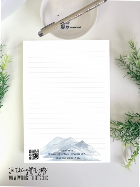 2026 Memorial with QR code A4 or A5 mix pack - JW Letter Writing Paper