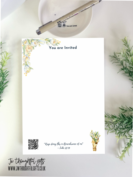 2026 Floral Memorial with optional QR code A4 or A5 mix pack - JW Letter Writing Paper