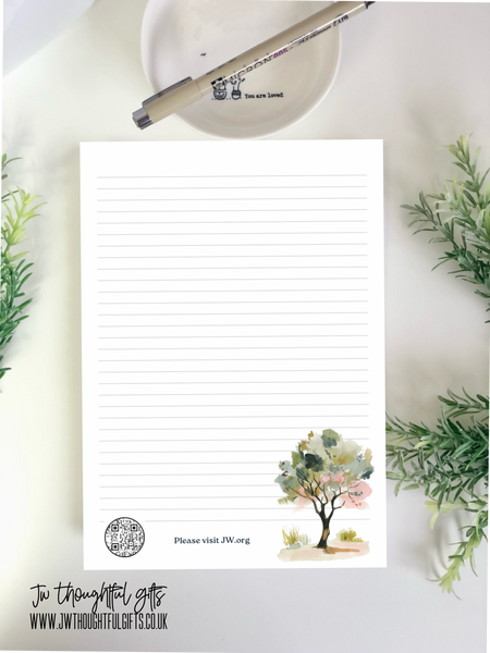 Pastel Landscape with optional QR code A4 or A5 mix pack - JW Letter Writing Paper