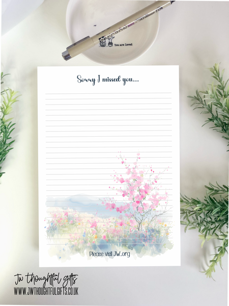 Sorry I missed you spring floral A4 or A5 mix pack - JW Letter Writing Paper