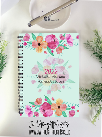 Pioneer School Floral soft cover ringbound notebook - can be personalised