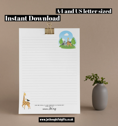 Animal themed Can we really live in paradise? JW Letter Writing Download