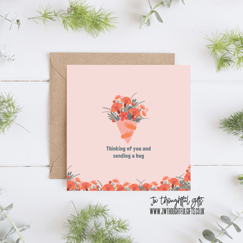JW Thoughtful Gifts Cards Floral JW encouragement card - Thinking of you and sending a hug