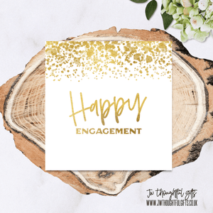 JW Thoughtful Gifts Cards Gold Happy Engagement card