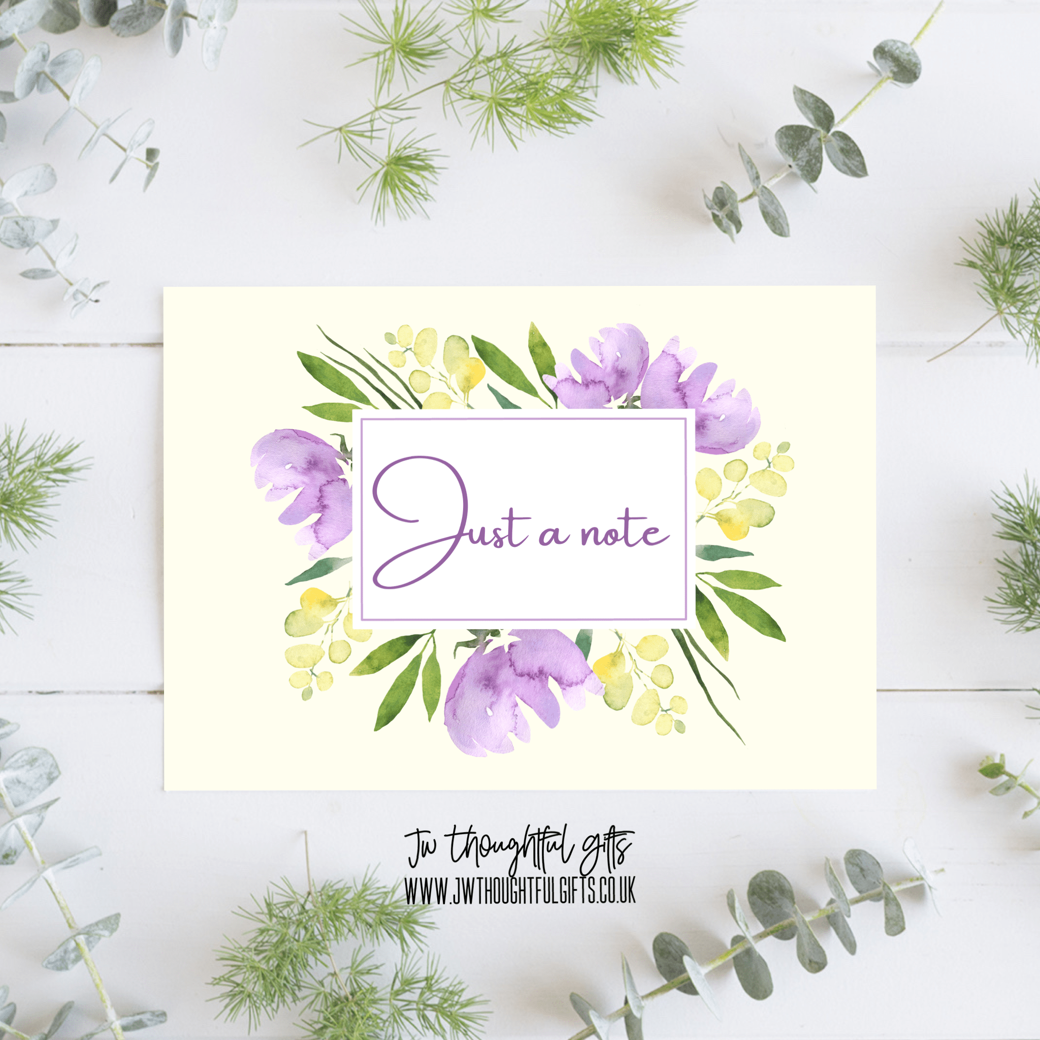 JW Thoughtful Gifts Cards Just a note floral encouragement card