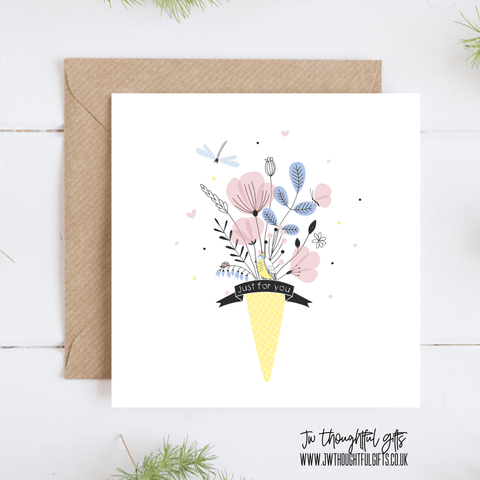 JW Thoughtful Gifts Cards Just for you, wildflower encouragement card