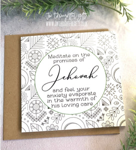 JW Thoughtful Gifts Cards JW encouragement card, Meditate on the promises of Jehovah