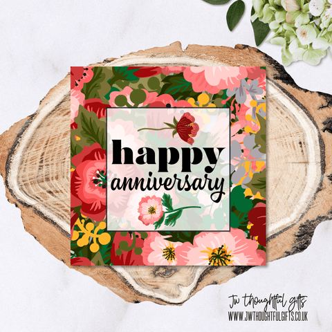 JW Thoughtful Gifts Cards Vintage Floral Happy Anniversary card
