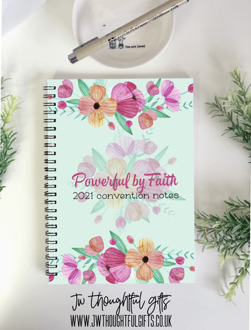 JW Thoughtful Gifts Notebooks Floral soft cover ringbound notebook - can be personalised, convention notebook, meeting notes