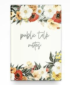 JW Thoughtful Gifts Notebooks Hardback floral meeting notebook, featuring the phrase Life and Ministry meeting notes