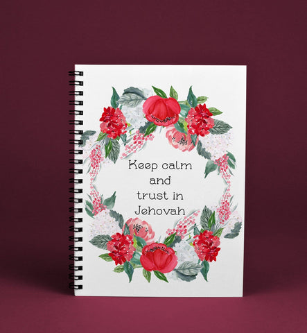 JW Thoughtful Gifts Notebooks Soft cover ringbound notebook - Keep calm and trust in Jehovah