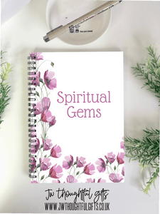 JW Thoughtful Gifts Notebooks Spiritual Gems Floral soft cover ringbound notebook - can be personalised, convention notebook, meeting notes