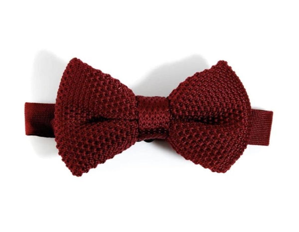 JWThoughtfulGifts Bowtie Burgundy Kids Handknitted superb quality Bowties