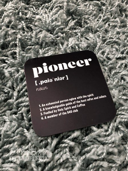 JWThoughtfulGifts Coasters Funny Pioneer Coasters