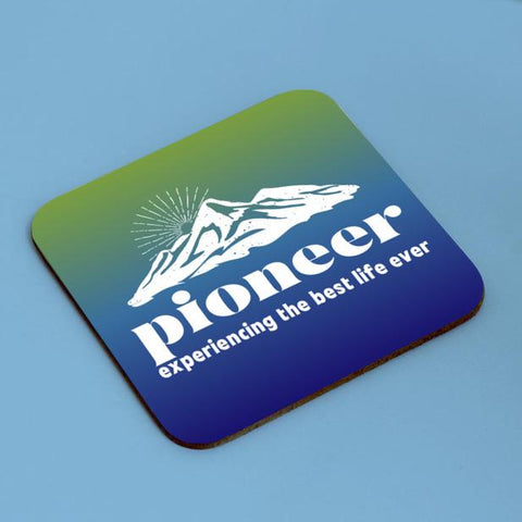 JWThoughtfulGifts Coasters Mountain design Pioneer Coaster - experiencing the best life ever