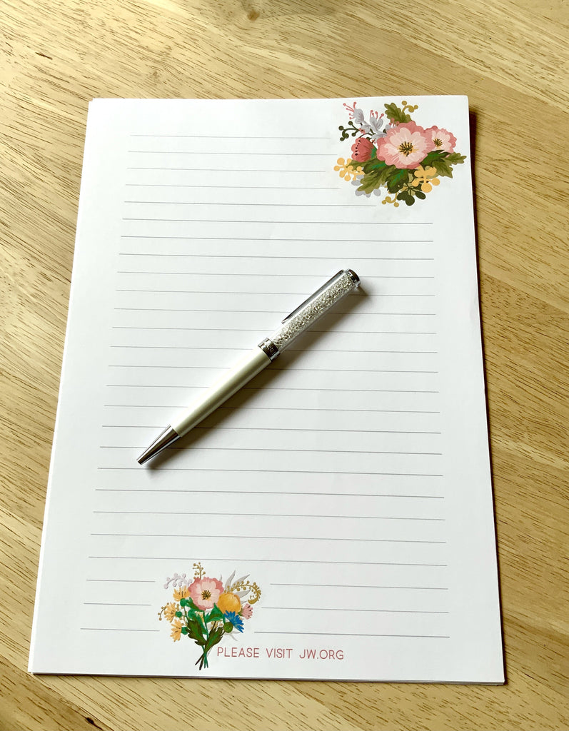JW Letter Writing Paper - floral bouquet, please visit JW.org ...