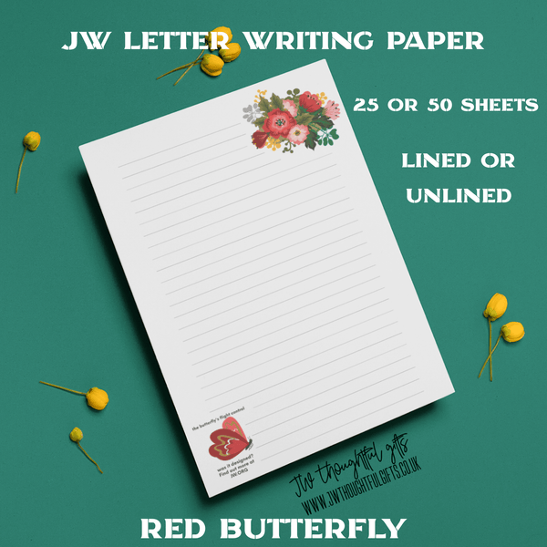 JWThoughtfulGifts letter writing paper JW Letter Writing Paper - Mix pack of five designs